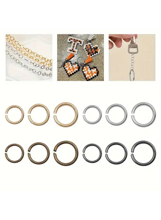 200pcs Mix 4 Colors Open Jump Rings 13x1.6mm for DIY Making Supplies - Image 1