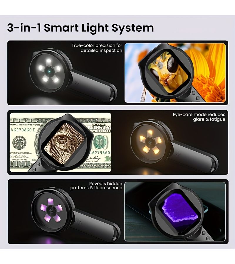 مجهر رقمي محمول باليد، موديل T54، مع 15 مصباح LED، تكبير عالي الدقة، تصوير وفيديو للكمبيوتر الشخصي. - Image 4