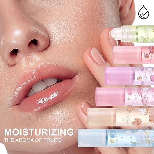 DENESTUP 6pcs Roll On Lip Gloss Set, Fruit Flavored Lip Gloss Set Glossy Lip Make-up for Kids and Teens, Non Toxic, Kid Friendly, Party Gift, Best Friends - Image 2