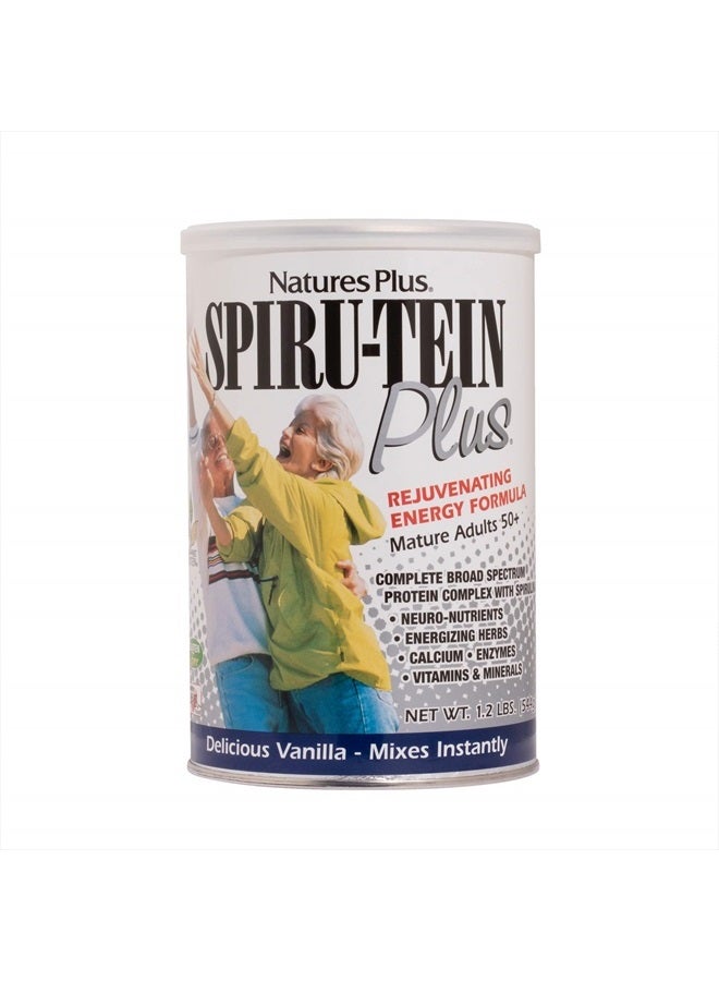 Natures Plus NaturesPlus SPIRU-TEIN Plus Shake For Mature Adults - Vanilla - 1.2 lbs, Protein Powder - Plant Based Meal Replacement, Vitamins & Minerals For Energy - Vegetarian, Gluten-Free - 16 Servings - Image 1