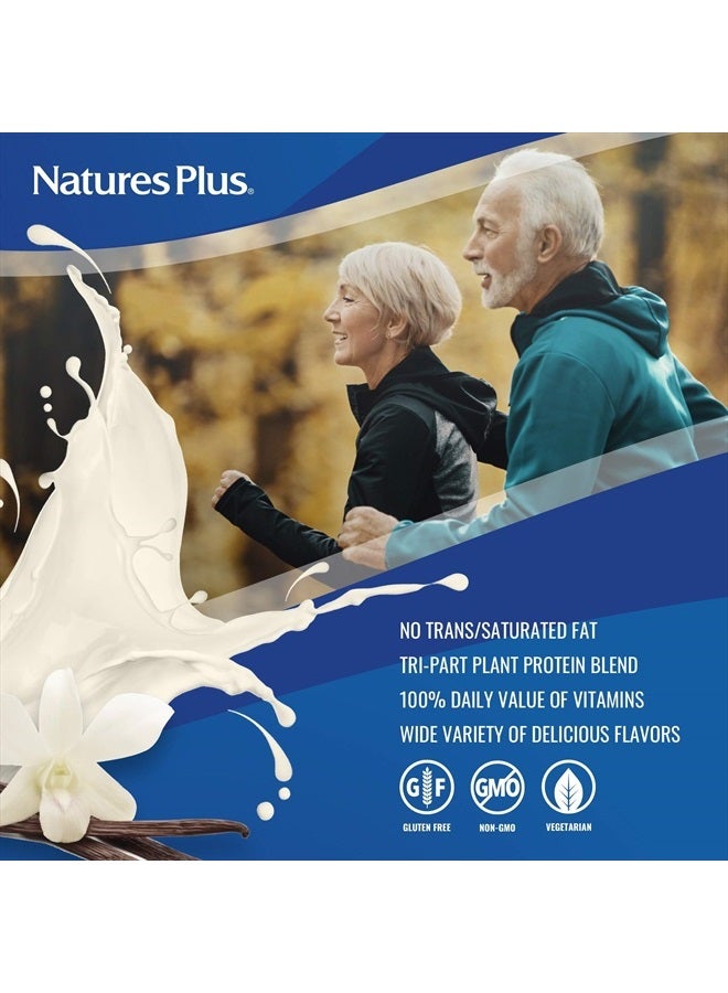 Natures Plus NaturesPlus SPIRU-TEIN Plus Shake For Mature Adults - Vanilla - 1.2 lbs, Protein Powder - Plant Based Meal Replacement, Vitamins & Minerals For Energy - Vegetarian, Gluten-Free - 16 Servings - Image 2