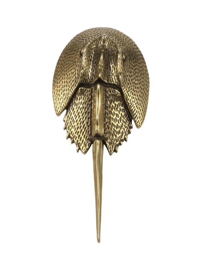 DYNWAVE Horseshoe Crab Sea Life Figurine Brass Statue Handcrafted Mini Decor Sea Creatures Sea Creature Model for Shelf Cafe Desktop - Image 1