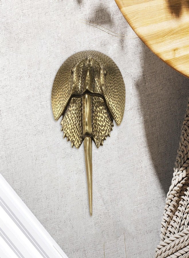 DYNWAVE Horseshoe Crab Sea Life Figurine Brass Statue Handcrafted Mini Decor Sea Creatures Sea Creature Model for Shelf Cafe Desktop - Image 2