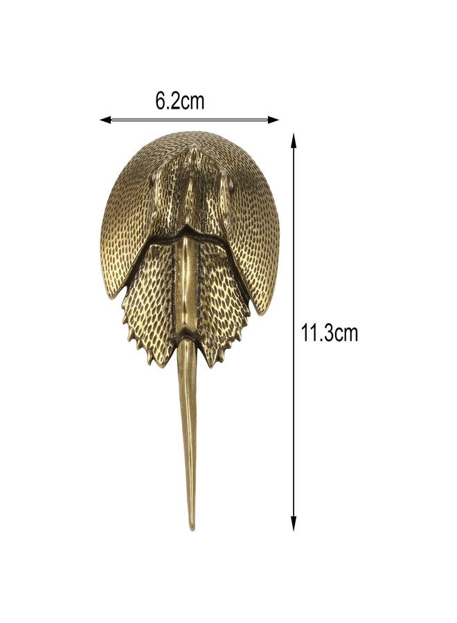 DYNWAVE Horseshoe Crab Sea Life Figurine Brass Statue Handcrafted Mini Decor Sea Creatures Sea Creature Model for Shelf Cafe Desktop - Image 4