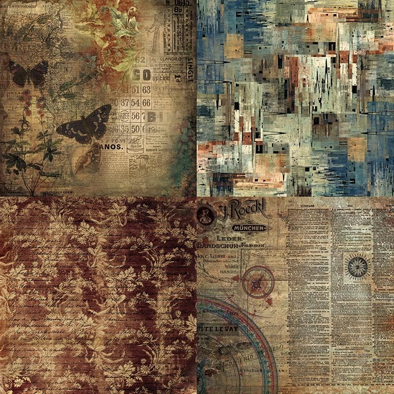 DESEACO Dark Academia Scrapbook Paper Pad 6x6, Assorted Pattern Decopodge Cardstock Paper, Single-Sided Vintage Scrapbooking DIY Decorative Cardmaking Supplies, Junk Journaling Craft Paper-24Pcs - Image 3