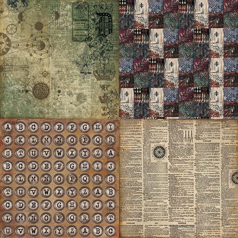 DESEACO Dark Academia Scrapbook Paper Pad 6x6, Assorted Pattern Decopodge Cardstock Paper, Single-Sided Vintage Scrapbooking DIY Decorative Cardmaking Supplies, Junk Journaling Craft Paper-24Pcs - Image 5