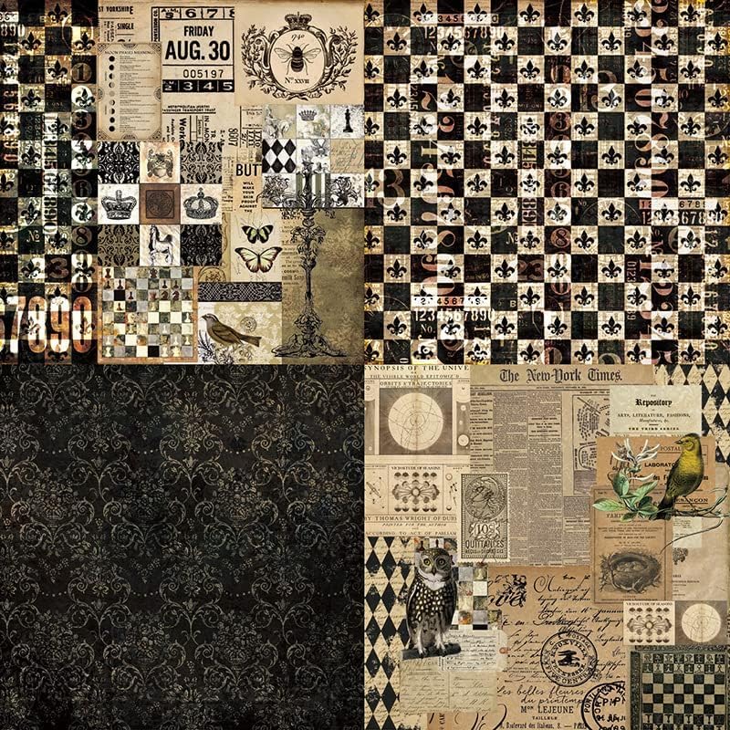 DESEACO Dark Academia Scrapbook Paper Pad 6x6, Assorted Pattern Decopodge Cardstock Paper, Single-Sided Vintage Scrapbooking DIY Decorative Cardmaking Supplies, Junk Journaling Craft Paper-24Pcs - Image 4