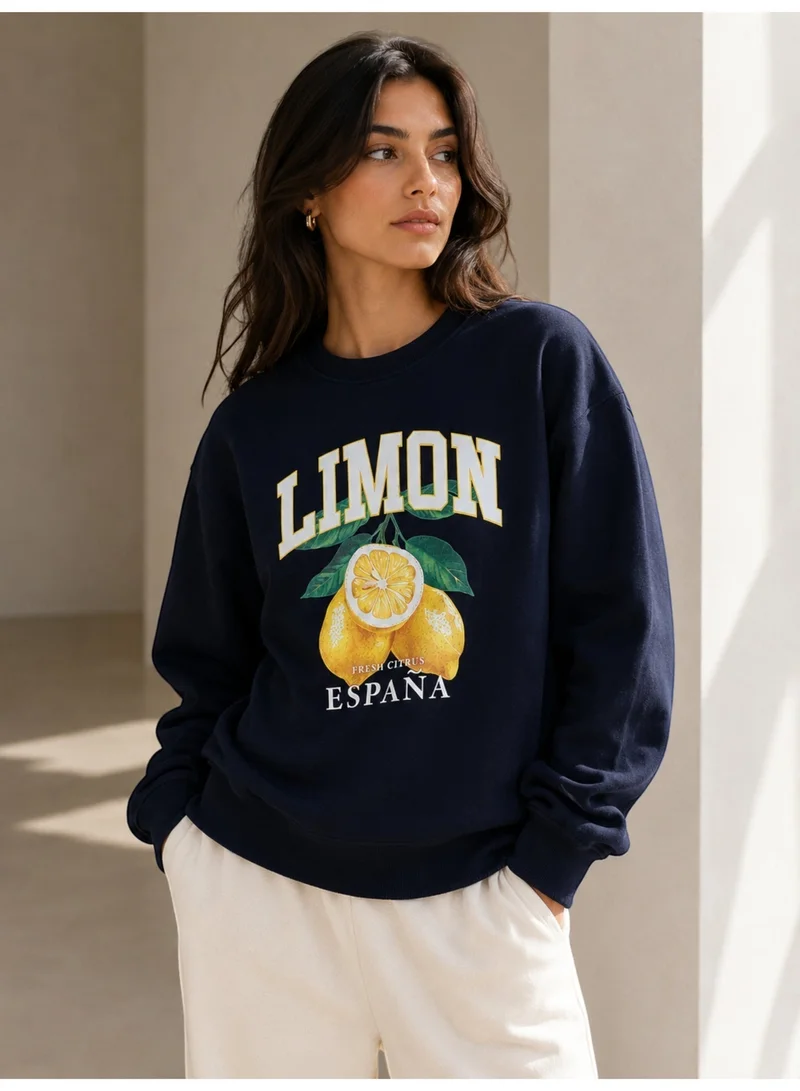 Victor And Jane LIMON España Graphic Sweatshirt – 100% Cotton Fleece | Puff Print