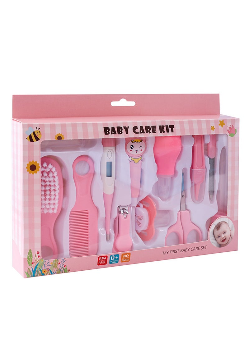 أطفال صغيرة مجموعة العناية بالطفل 12 قطعة، لون وردي - Image 3