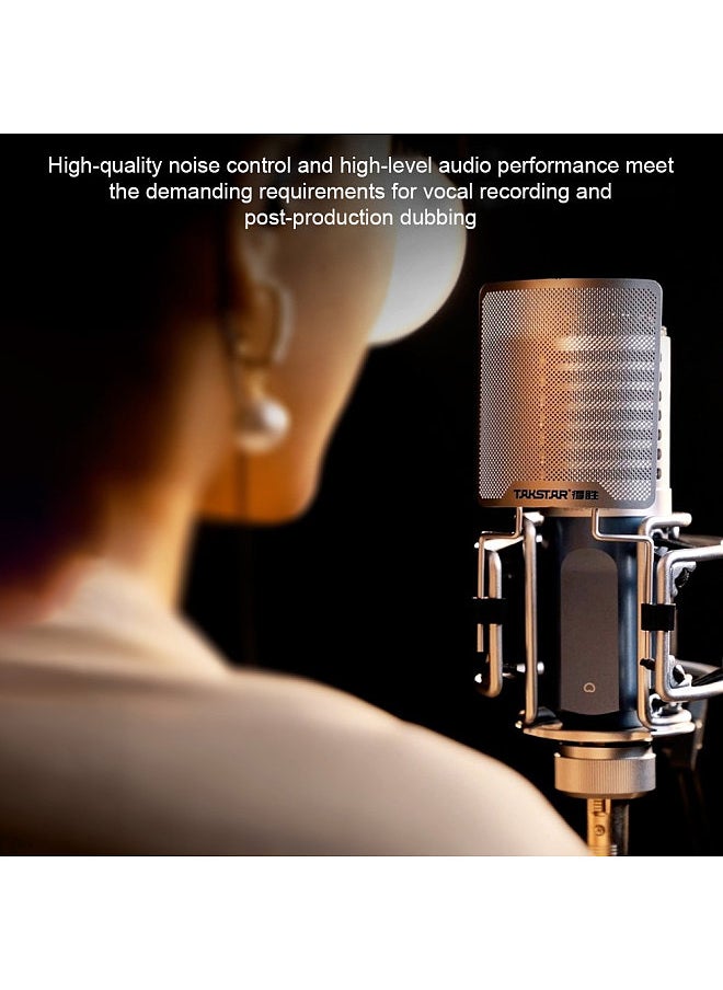 TAKSTAR - SM-9 Cardioid-directional Condenser Recording Microphone Metal Structure Wide Frequency Response with Shock Mount Windscreen for Professional Audio Studio Quality Clear Sound - Image 1