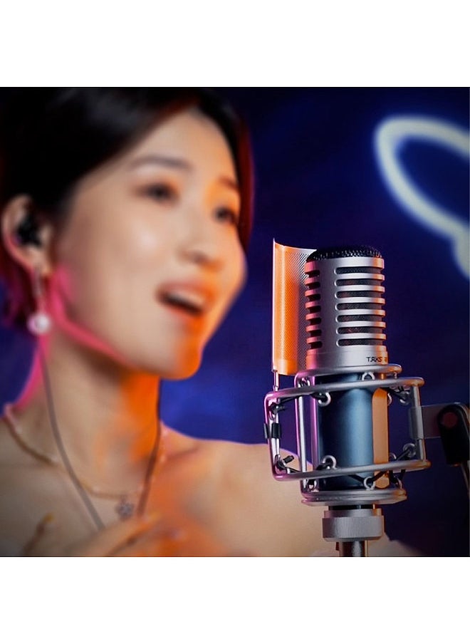 TAKSTAR - SM-9 Cardioid-directional Condenser Recording Microphone Metal Structure Wide Frequency Response with Shock Mount Windscreen for Professional Audio Studio Quality Clear Sound - Image 1