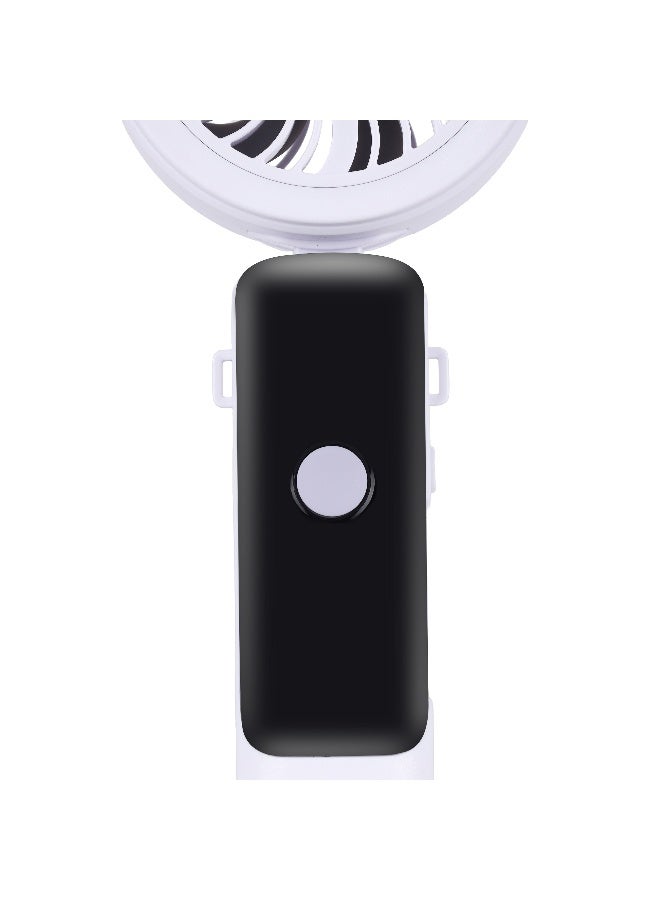 Olsenmark 3-inch Rechargeable Portable Fan | 100-Speed Control, COB LED Light, 12+ Hours Working Time | Digital Display, Table Stand | OMF1953 Black and White - Image 4