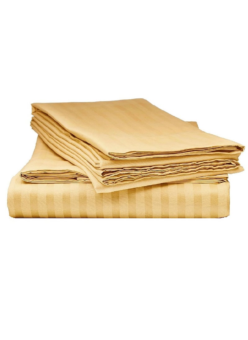 Blueberry Cotton Twin Striped Fitted Elastic Pack of 3 Bedsheet 120x200+15cm  - Image 1