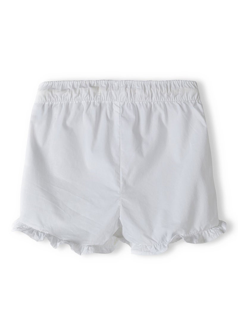MINOTI Kids Girls' Ruffle Hem Casual Shorts with Front Pockets And Tie Waist  - Image 2