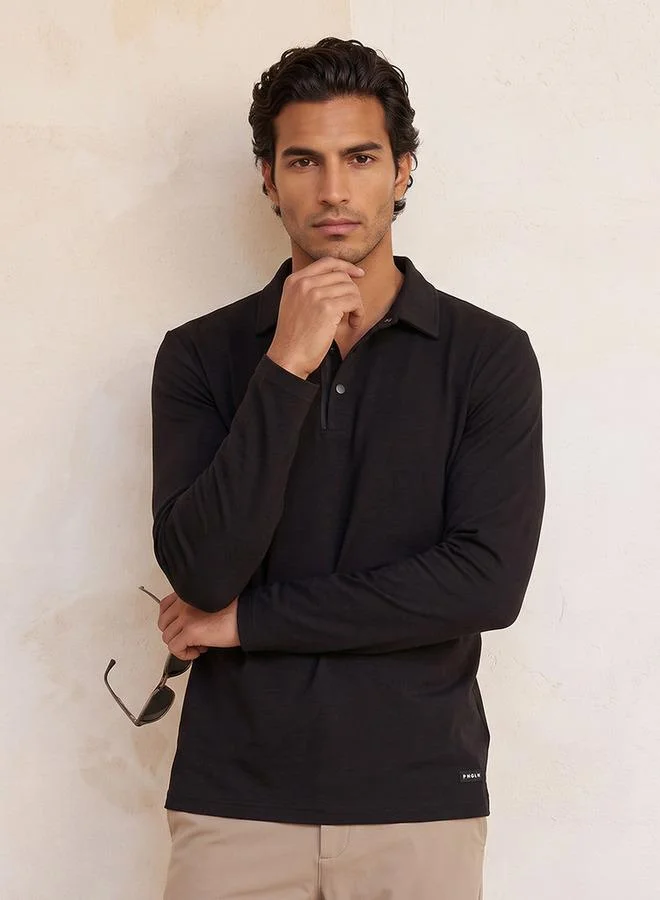 Love Pangolin Knitted Sweatshirt with Polo Collar