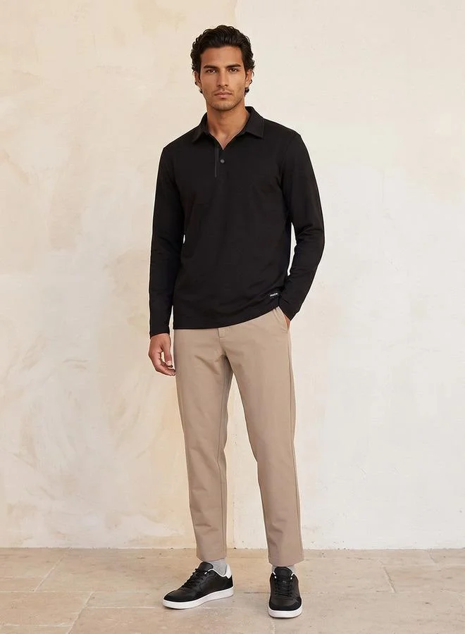 Love Pangolin Knitted Sweatshirt with Polo Collar