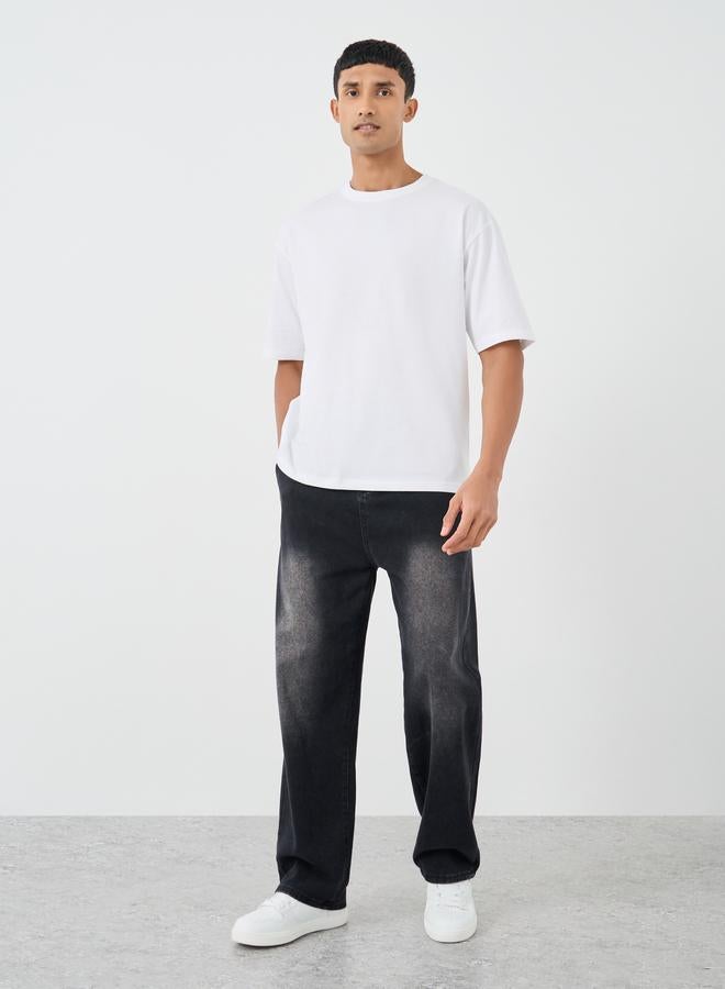 Styli Pack of 3 - Solid Crew Neck Cotton Oversized T-Shirt - Image 3