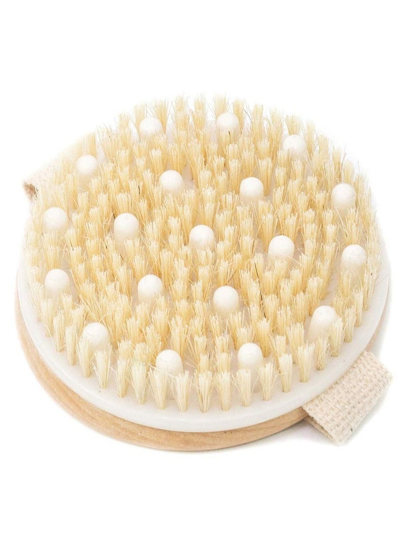 Body Brush, Bath Shower Brush Exfoliating Cellulite Natural Bristle Brush - Image 1