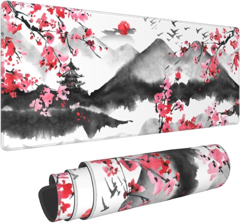 KASTWAVE Japanese Cherry Blossom Gaming Mouse Pad, 31.5 - Image 1