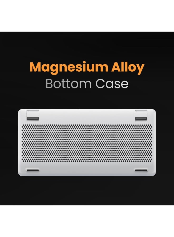 LOFREE Edge Low Profile Mechanical Keyboard, 75% Rechargeable Bluetooth and Wired Connection for Window, Mac OS/POM Switches 2.0, Carbon Fiber Top Case, Mg Alloy Bottom Case (Metallic Silver) - Image 3