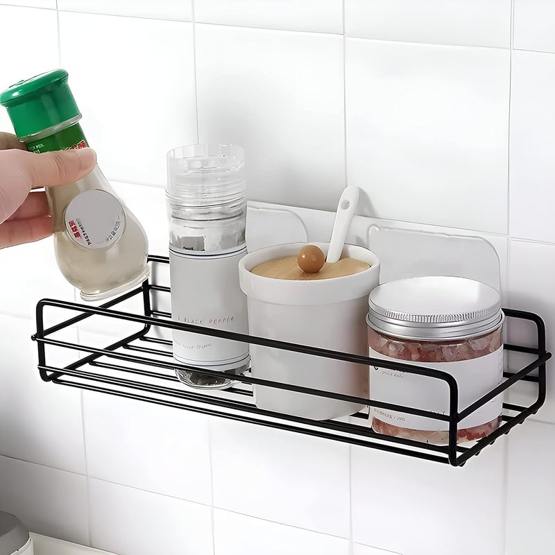 FRALUPO Metal Bathroom Organiser Without Drill Bathroom Corner Shelf Adhesive Stand for Corner Rack for Bathroom, Shampoo Holder Multipurpose Bathroom Shelf (Pack of 1) (Bathroom Shelf 2) - Image 2