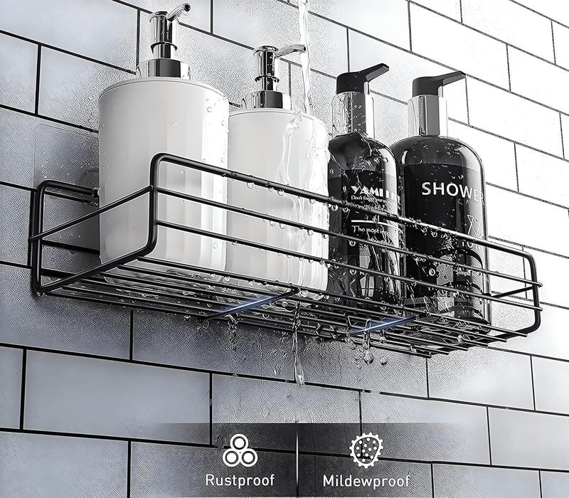 FRALUPO Metal Bathroom Organiser Without Drill Bathroom Corner Shelf Adhesive Stand for Corner Rack for Bathroom, Shampoo Holder Multipurpose Bathroom Shelf (Pack of 1) (Bathroom Shelf 2) - Image 4