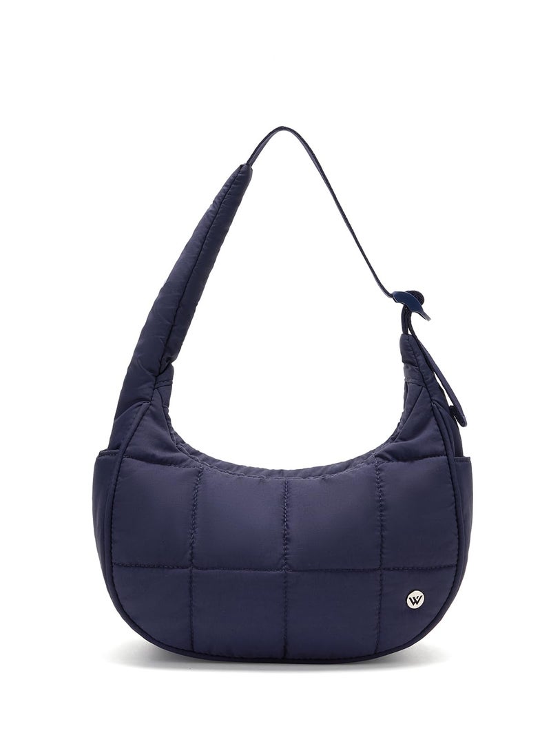 WESTBRONCO Small Puffer Crescent Shoulder Bag for Women, Nylon Quilted Shoulder Purses, Puffy Handbags with Adjustable Strap - Image 1