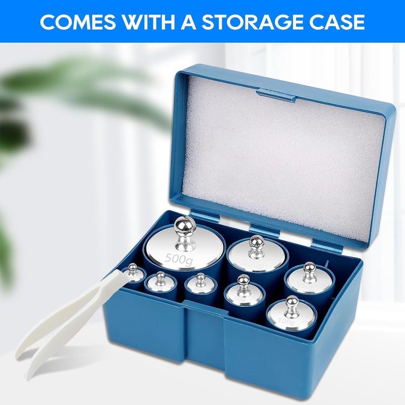 UCEC Calibration Weight Set 1000g for Digital Scale with Case and Tweezers, Gram Scale-M2 Class 10g 20g 20g 50g 100g 100g 200g 500g - Image 5