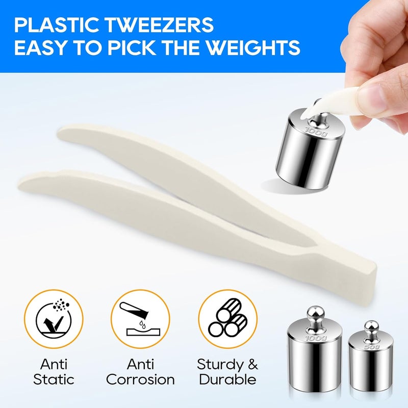 UCEC Calibration Weight Set 1000g for Digital Scale with Case and Tweezers, Gram Scale-M2 Class 10g 20g 20g 50g 100g 100g 200g 500g - Image 4