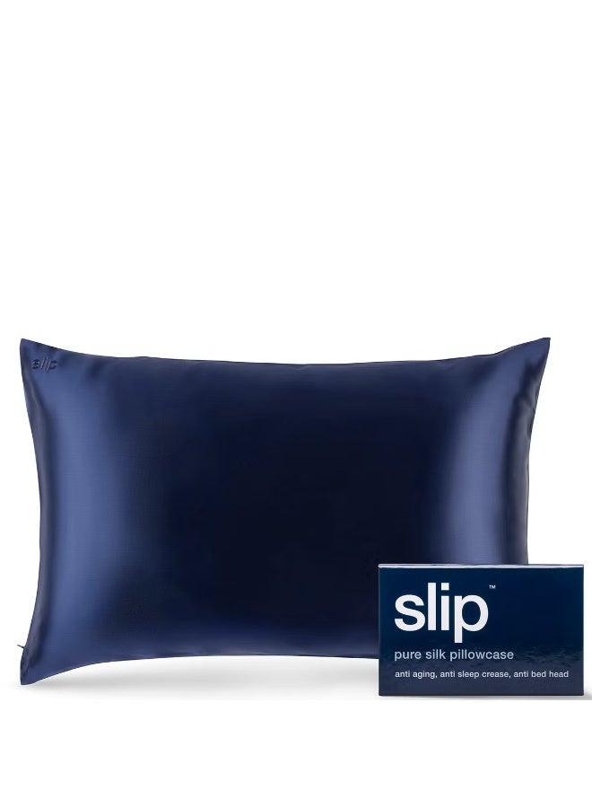 Slip Silk Pillowcase - Queen - Navy - Image 1