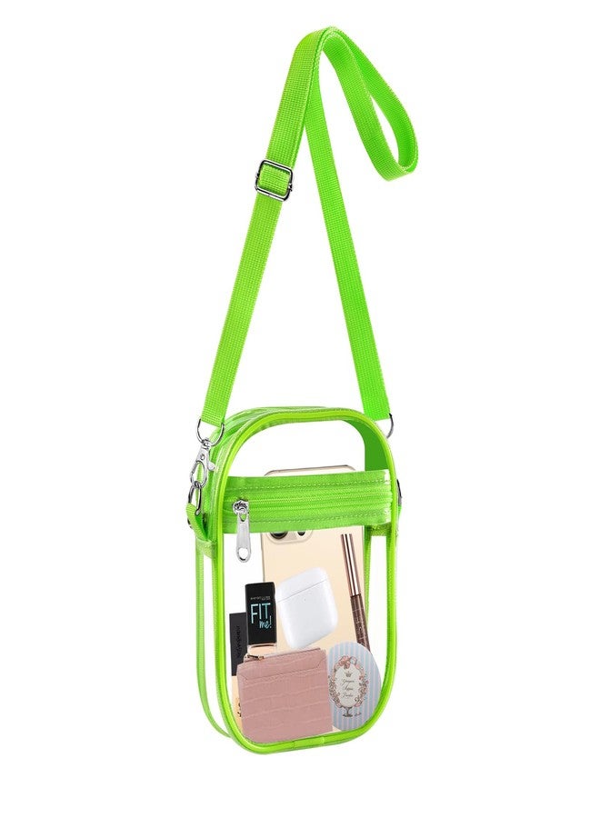 Fibrdoo Clear Crossbody Purse Bag, Clear Bag Stadium Approved with Front Pocket for Concerts Sports Festivals (Green-small) - Image 1