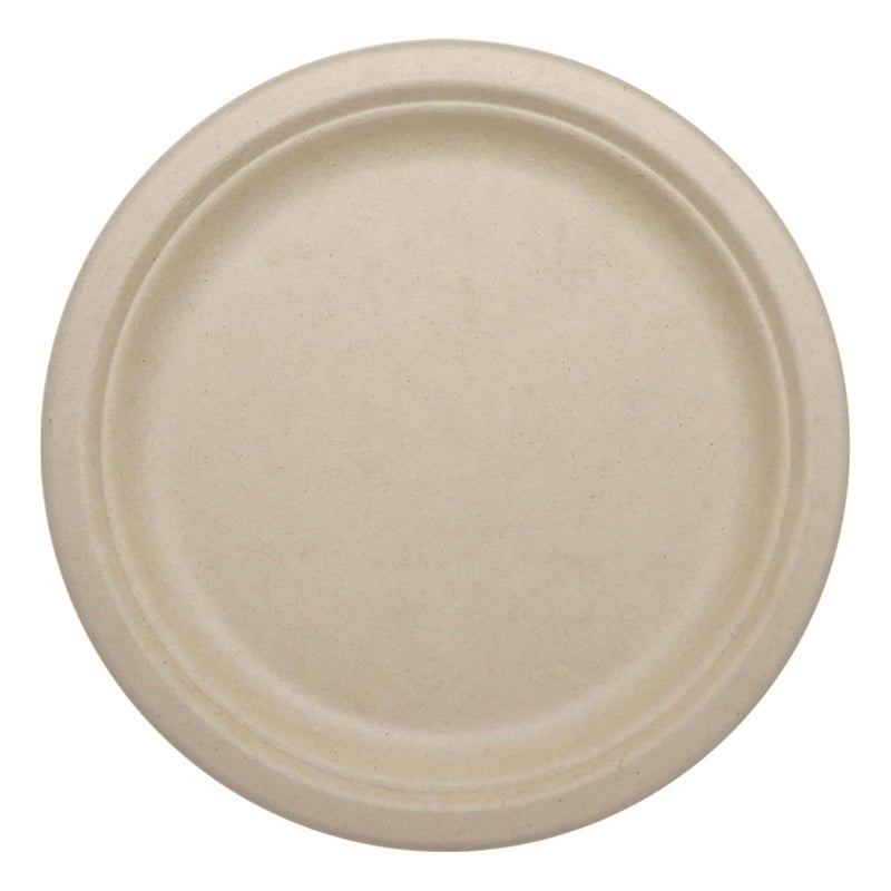 World Centric Compostable Round Paper Plates, 9" (Pack of 40), Made from Unbleached Plant Fiber, Sustainable, Heavy Duty, Grease Resistant, Microwave & Freezer Safe, PFAS Free - Image 1