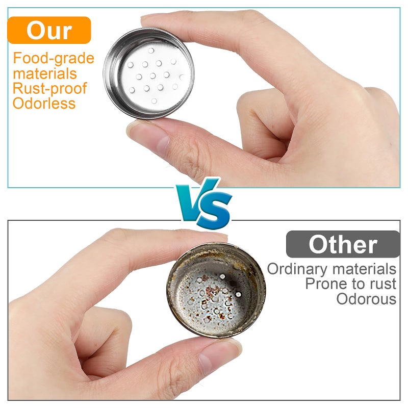 Guirnd Salt And Pepper Shakers Set, Black White Glass Salt Shaker Sets With Stainless Steel Lids, Farmhouse Salt And Pepper Shakers for Cooking, Picnic, Camping, Barbecue, Party-Modern And Cute Kitchen Decor - Image 3