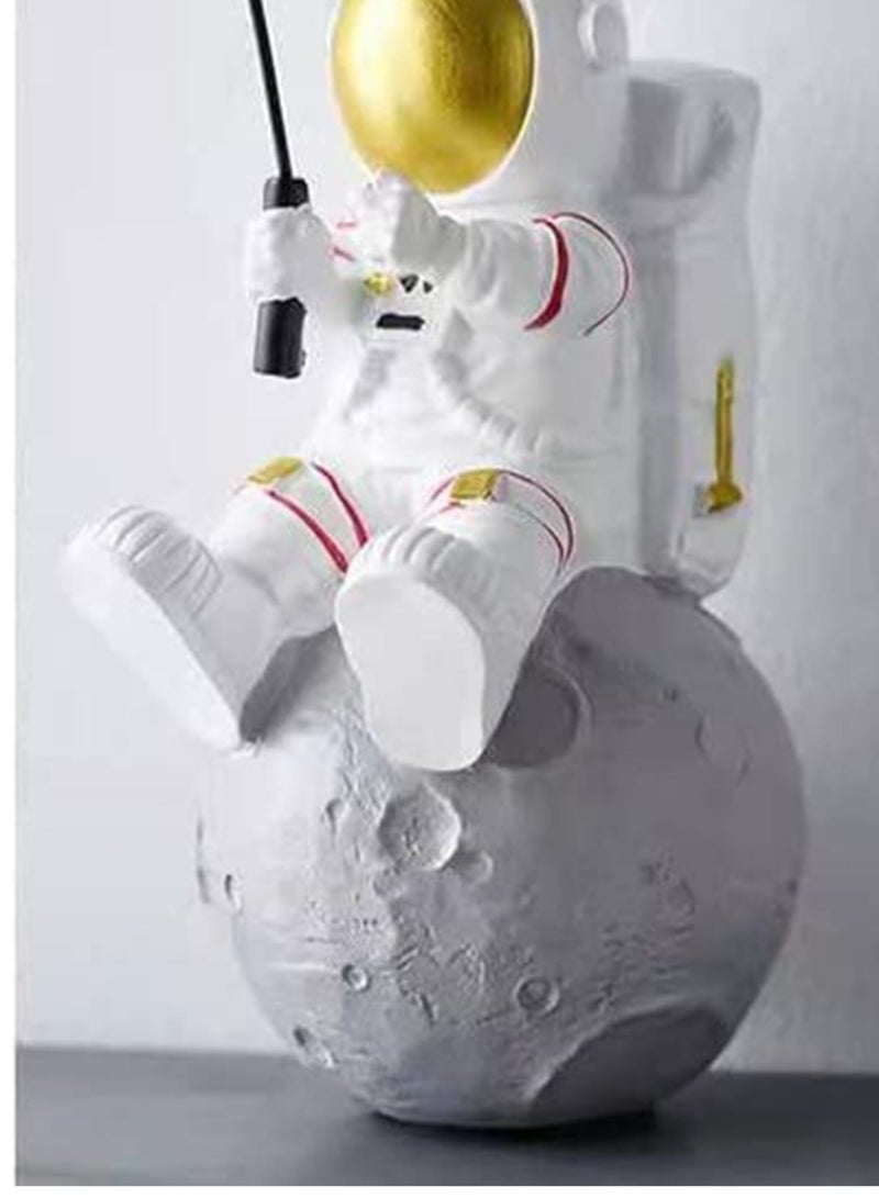 Zikra Astronaut Statues Golden Astronaut Figurine, Astronaut Fishing Star Figure Resin Spaceman Planet Desk Ornament, Sculpture Fine Collection Spaceman Figure Ornament for Home/Desktop/Car - Image 4