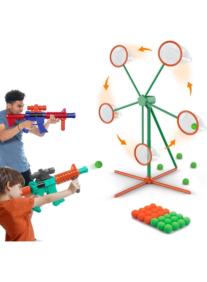 YelaJoy Shooting Games Toys for Age 5 6 7 8 9 10+ Year Old Boys, Kids Toy Sports & Outdoor Game with Moving Shooting Target & 2 Popper Air Toy Guns & 24 Foam Balls, Gifts for Boys and Girls - Image 1