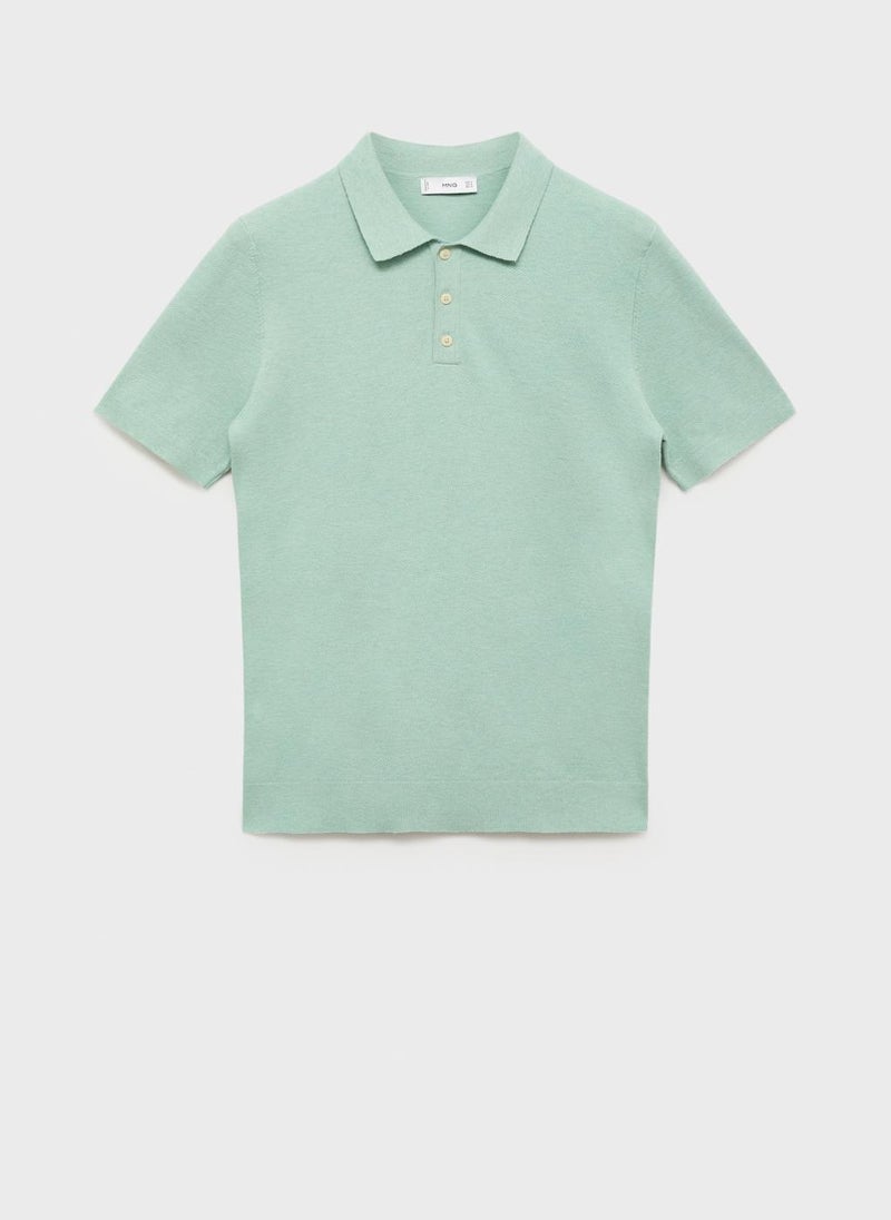 Mango Man Fine-Knit Polo Shirt  - Image 5
