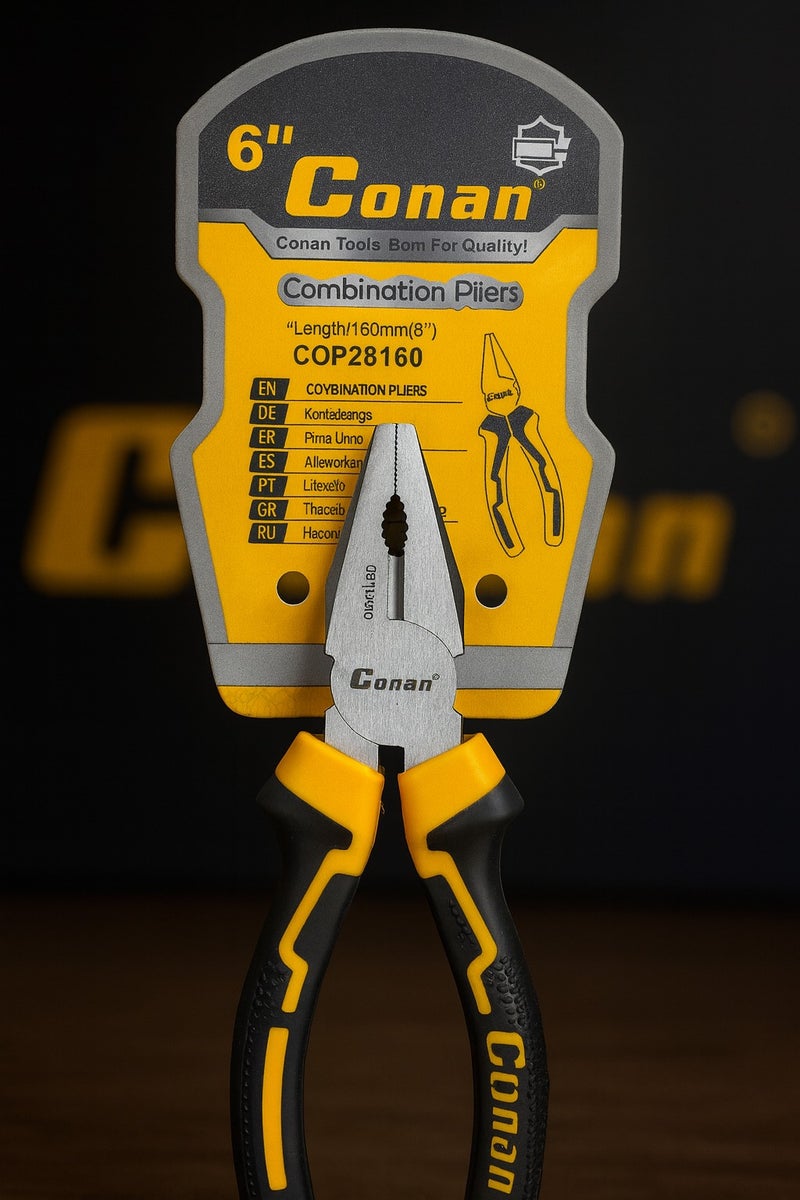 Conan Professional Pliers Set – 6" (160mm) Including Diagonal Cutting Pliers + Combination Pliers - Image 3