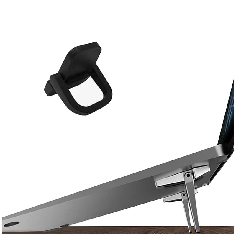 NOTYEX NOTYEX Portable Foldable Mini Invisible Laptop Keyboard Riser SelfAdhesive Aluminum Cooling Pad Lightweight Laptop Desk Stand for MacBook Lenovo Dell HP Other Laptops Black 