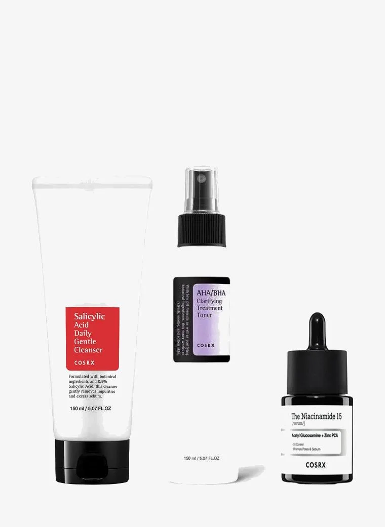 Cosrx Acne Care Routine Trio: Cleanser, Toner & Niacinamide Serum
