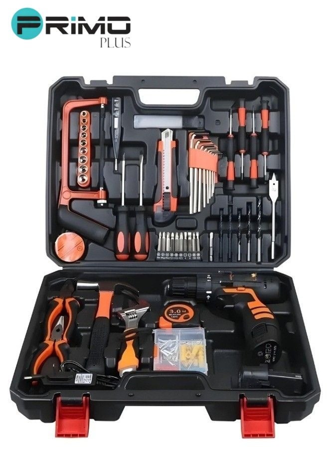 PRIMO PLUS CORDLESS DRILL SET  Professional Household Home Tool Kit Set with DIY Hand Tool Kits for Garden Office House Repair Maintain |Maximum Diame10mm | Speed 0 - 1450 R/MIN | 21V| 1300mAh | Additional Battery | PR501 - Image 1