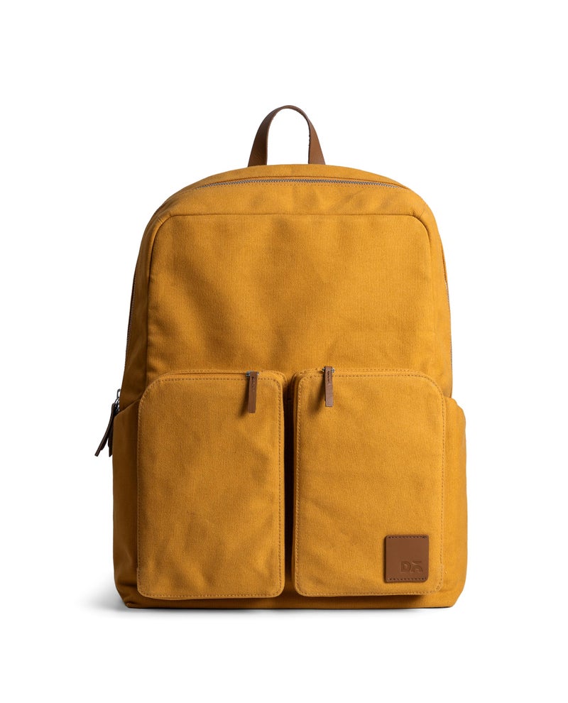 DailyObjects Mustard Field Backpack (20L) | Casual Laptop Bag with Luggage Sleeve | Unisex Travel Backpack | Durable Canvas Material | Zippered Compartments with Pockets - Image 1
