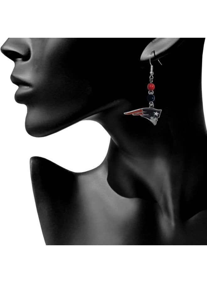 Siskiyou NFL Fan Bead Dangle Earrings One Size black - Image 2