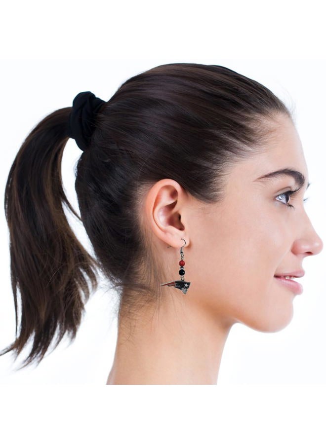 Siskiyou NFL Fan Bead Dangle Earrings One Size black - Image 3