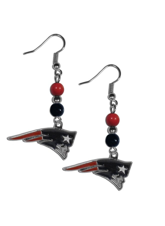 Siskiyou NFL Fan Bead Dangle Earrings One Size black - Image 1