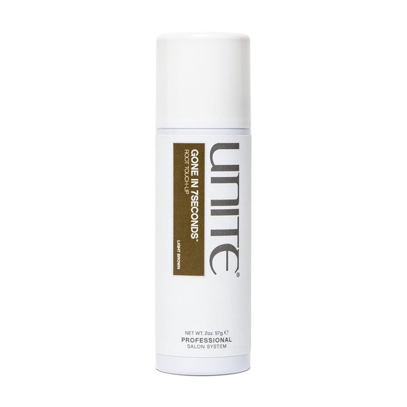 UNITE Hair - Gone in 7SECONDS Root Touch-Up - Temporary Root Concealer That Blends and Covers Grays - Ideal for All Hair Types, Light Brown, 2.0 oz - Image 1