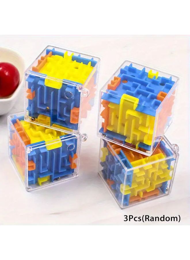 3Pcs 3D Maze Puzzle Toy With Rolling Ball Educational Fine Motor Skills Development - Image 1