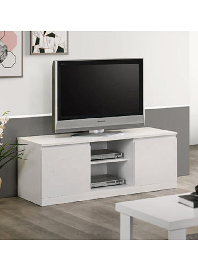 DANUBE HOME V2 Cenon TV Cabinet For Up To 50 Inches TV Entertainment Modern Design Wall Unit Furniture Wooden TV Stand For Living Room, Bedroom Made in Malaysia TV Unit Rack L130XW45XH50 cm - White  - Image 1