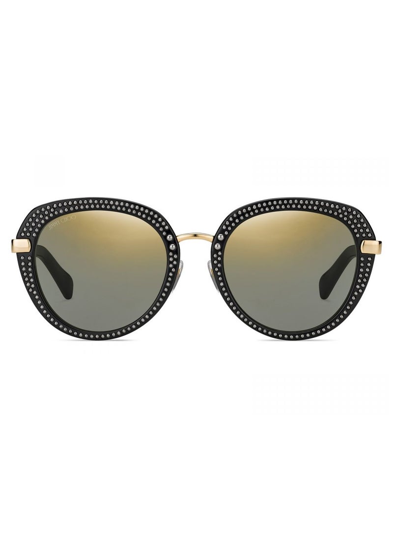 Jimmy Choo Full Rim Oval Women Sunglass -MORI/S 2M2/K1 - Lens Size: 55 mm - Black  - Image 1