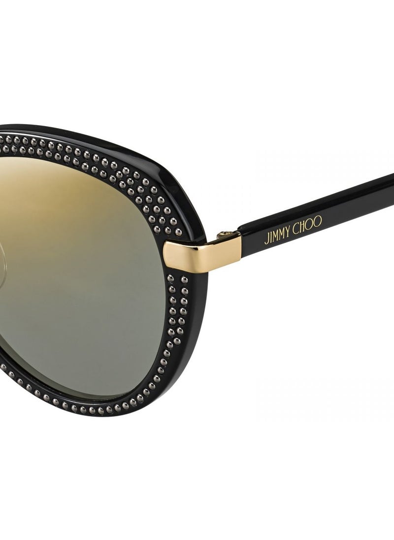 Jimmy Choo Full Rim Oval Women Sunglass -MORI/S 2M2/K1 - Lens Size: 55 mm - Black  - Image 3