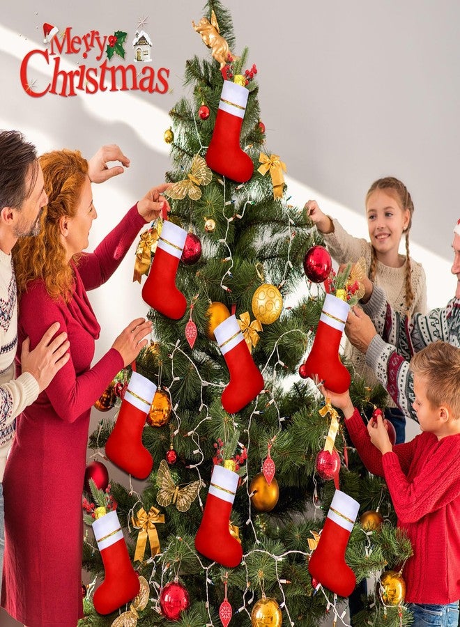 Chitidr مجموعة جوارب عيد الميلاد من اللباد من شيتيدر، 72 قطعة، جوارب عيد الميلاد الكلاسيكية الحمراء مقاس 9 بوصات، جوارب معلقة للمدفأة، زينة معلقة لشجرة عيد الميلاد، هدايا حفلات عيد الميلاد - Image 3